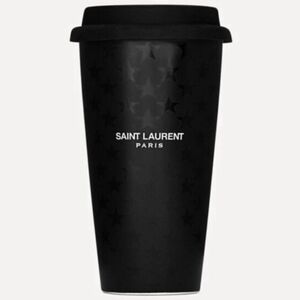Saint Laurent Ceramic Coffee Mug With Silicone Lid Black With Stars
